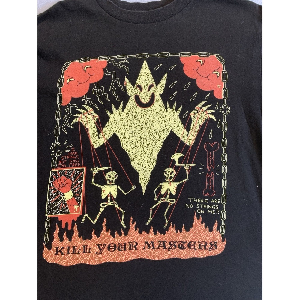 Wizard of Barge Kill Your Masters Goth Punk Streetwear Graphic Crewneck Men's M - Picture 2 of 6